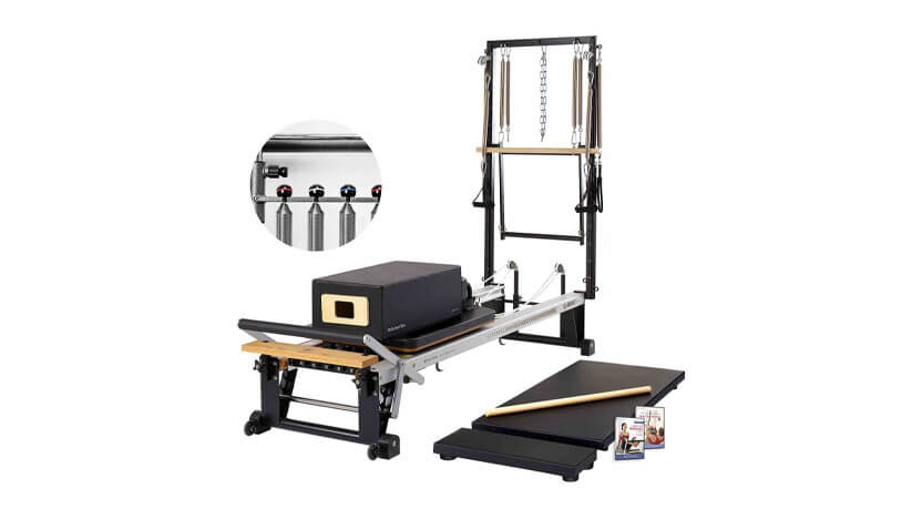 The Merrithew V2 Max Plus Reformer Bundle with High-Precision Gearbar is a favorite among studio owners because of its versatility and expansive programming options